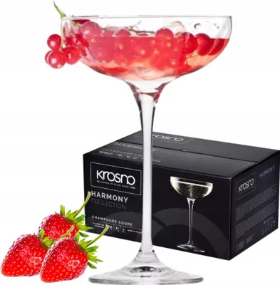 Produktbild von Krosno Gläser 6x240ml für Champagner, Prosecco, Cocktails, flach kristallin