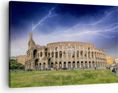 Produktbild von Bild auf Leinwand - Leinwandbild - Italien Architektur Kolosseum Tourismus - 70x50cm - Wand Bild - Wanddeko - Leinwanddruck - Bilder - Kunstdruck - Leinwand bilder - Wandkunst - AA70x50-2505