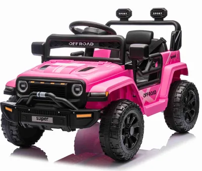 Produktbild von Elektroauto für Kinder OFFROAD NEW mit Hinterradantrieb, rosa, Lithium-Batterie, hohes Fahrgestell, breiter Sitz, Hinterradfederung, 2,4-GHz-Fernbedienung,  LED-Leuchten