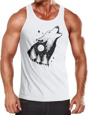 Produktbild von Herren Tank-Top Bär Grizzly Bear Natur Outdoor Adventure Muskelshirt Muscle Shirt Neverless® weiß S