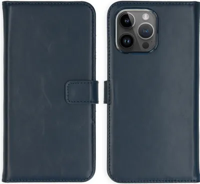 Produktbild von Selencia Echtleder Klapphülle iPhone 15 Pro Max - Blau