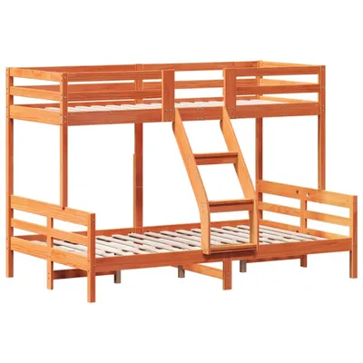 Produktbild von Etagenbett 90x200/120x200 cm Wachsbraun Massivholz Kiefer