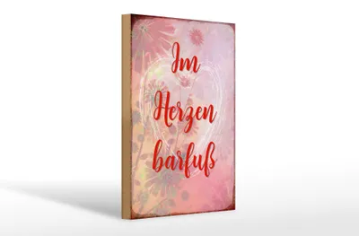 Produktbild von Holzschild Spruch 20x30cm Im Herzen barfuss Schild