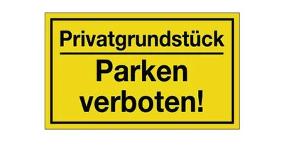 Produktbild von Hinweiszeichen Privatgrundstück/Parken verboten! L250xB150mm gelb schwarz Ku.