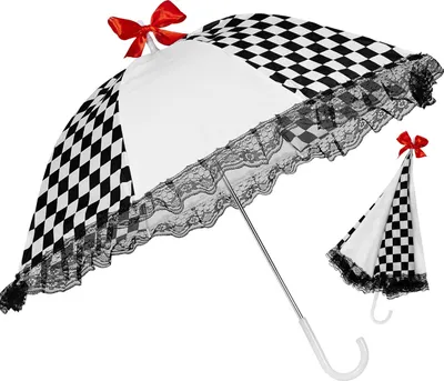 Produktbild von Schwarz Weißer Zirkusschirm - 77 cm | Kostüm Harlekin Pierrot
