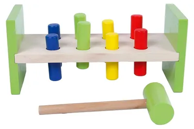 Produktbild von Holz Hammerbank Spielzeug - pädagogisches Holzspielzeug für Kleinkinder