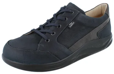 Produktbild von FINN COMFORT FINNAMIC Huaraz Herren Schnürhalbschuhe mit Reißverschluss dunkelblau genarbtes Nubukleder - Größe: UK 9