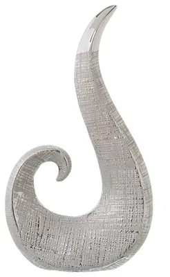 Keramikfigur modern, silber, 22x9x39 cm