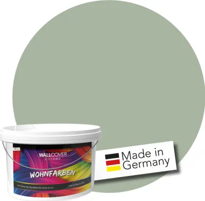 Produktbild von WALLCOVER Wandfarbe Salbeigrün Hochdeckend Klasse 1 Matt 2,5L für 20 m²