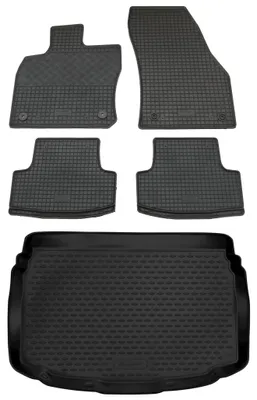 Produktbild von Gummi Kofferraumwanne + Fußmatten Set für VW T-Roc, Bj. 2017-
