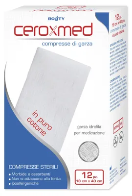 Immagine prodotto di Garza Idrofila Ceroxmed 18X40 Cm In Cotone 12 Pezzi