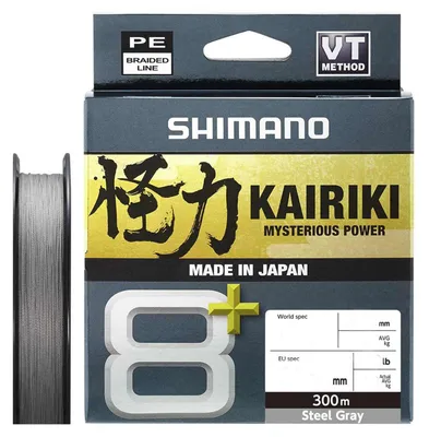 Produktbild von SHIMANO Kairiki 8+, 300m, 0,13mm, 8.3kg / 18,3lbs, grau, 8-fach Geflochtene Schnüre, LDM68XE1013030S