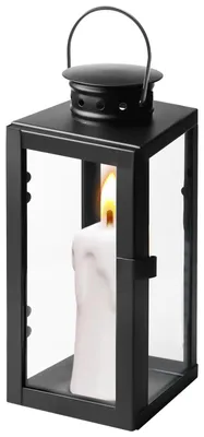 Metalllaterne 24 cm schwarz, wetterbeständig, für Kerzen