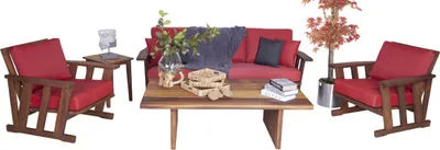 Produktbild von Gartenmöbel Sitzgarnitur Sofa Couch Polster 2x Sessel Couchtisch Terrasse Möbel