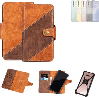 Produktbild von K-S-Trade Handyhülle Schutzhülle Bookstyle Case Wallet-Case kompatibel mit Meizu 21 Cover Klapphülle Kantenschutz Smartphone dunkelbraun braun 1x