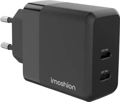 Produktbild von imoshion Wandladegerät - Ladegerät - 2x USB-C - Power Delivery - 40W - Schwarz