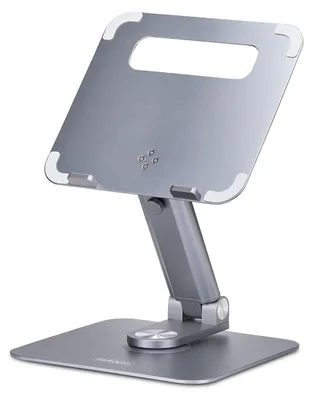 Produktbild von StarTech.com Ergonomischer Höhenverstellbarer Laptopständer, Dreh-Neigbarer Computerständer, Tragbare Laptophalterung-Notebookständer, bis 5kg, Aluminium Konstruktion, Laptop-Ständer, Silber, Aluminium, 5 kg, 360°, 230,5 mm