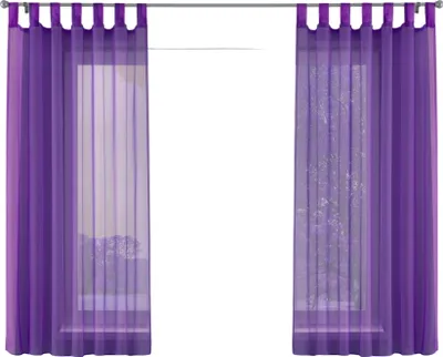 Produktbild von 2er-Pack Gardinen Transparent Vorhang Set Wohnzimmer Voile Schlaufenschal mit Bleibandabschluß HxB 175x140 cm Lila 61000CN