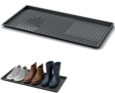 Obrázok produktu pre Keden Tassy, odkvapkávacia miska pod topánky, 72,4 x 36,2 cm, čierna, plastová podložka pod topánky