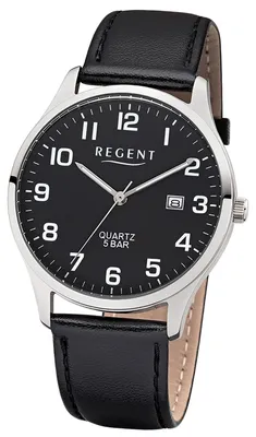 Obrázok produktu pre Regent, pánske hodinky, čierna farba, elegantný dizajn, quartzový mechanizmus, analógový displej, model D3UR1113406