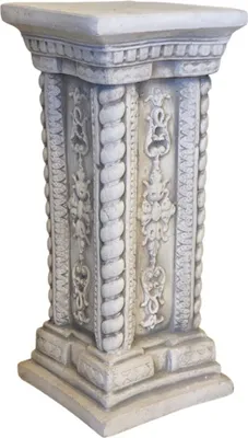 Produktbild von Casa Padrino Barock Garten Deko Säule Grau 24 x 24 x H. 57 cm - Antik Stil Stein Säule - Prunkvolle Gartensäule - Barock Garten & Terrassen Deko Accessoires - Gartendeko im Barockstil