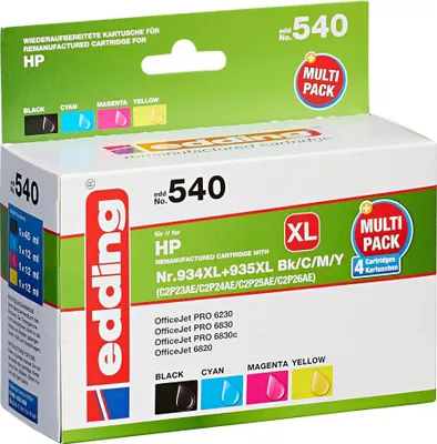 Obrázok produktu pre Edding EDD-540, Čierna, Azúrová, Purpurová, Žltá, 45 ml, 12 ml, 4 kusov, Viacnásobné balenie