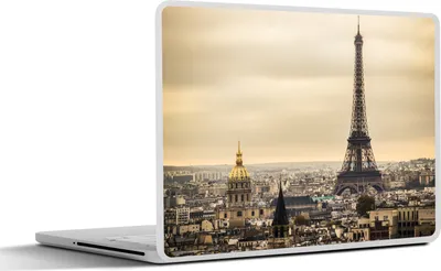 Produktbild von MuchoWow® Laptop Aufkleber Sticker Cover Dichte Wolken über Paris und dem Eiffelturm 30x21 cm - Sticker für Laptop - Selbstklebend