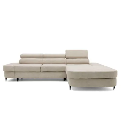 Produktbild von MUFFO Ecksofa JAZZ L Rechts mit Schlaffunktion 127x216 Velours Beige