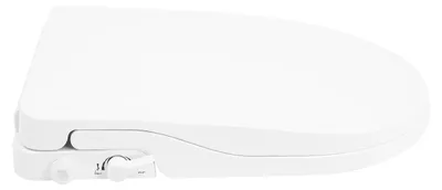 Produktbild von Bidet Toilettensitz - D-Form Universalsitz - Nicht elektrisch - Doppeldüse vorne/hinten - Einstellbarer Wasserdruck - Softclose Deckel - Lochabstand 11,4–16,3 cm - Weiß