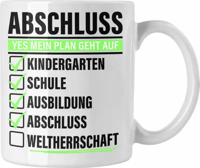 Produktbild von Trendation - Abschluss Master Bachelor Tasse Geschenk Weltherrschaft Lustiger Spruch Geschenkidee (Weiß)