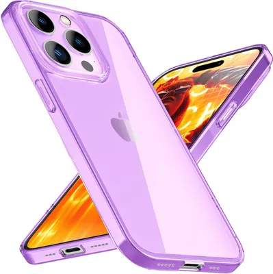 Produktbild von Hülle Neon Klar für iPhone 15 Pro Max Bunt Leuchtend Silikon Handyhülle TPU Case Lila