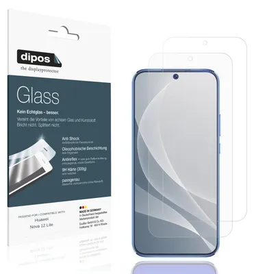 Produktbild von 2x Schutzfolie für Huawei Nova 12 Lite matt - Anti-Shock 9H Folie dipos Glass Kunststoffglas