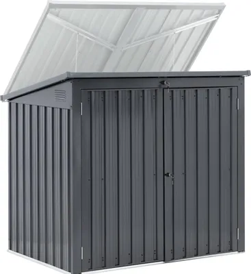 Produktbild von Uniprodo Mülltonnenbox Metall - 2 Tonnen (240 L) - abschließbar