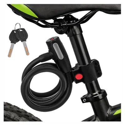 Produktbild von Trizand Fahrradschloss 150 cm Spiralkabelschloss Schwarz
