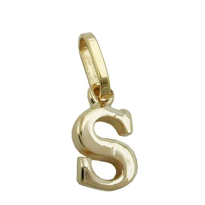 Produktbild von Anhänger 8x5mm Buchstabe S glänzend 9Kt GOLD gold 8x5mm