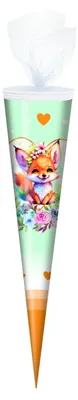 Produktbild von Schultüte / Zuckertüte / 70cm / rund / "Fuchs"