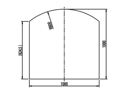 Produktbild von Haas + Sohn Unterleg-Platte Klarglas Form E 1000x1000mm/R=800 MIT Aufdruck