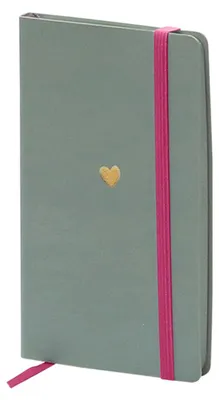 Produktbild von RÖSSLER Notizbuch mit Gummizug Valentina Sage 89x150mm 144 Seiten Softcover