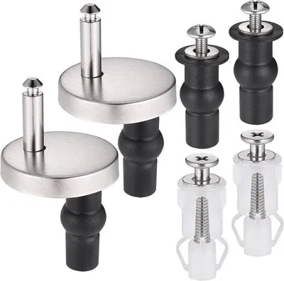 Image de Fixations pour siège de toilettes, acier inoxydable, lot de 6