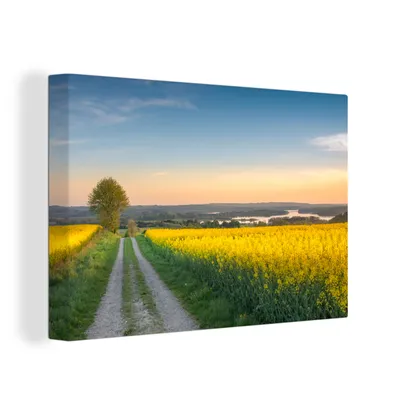 Zdjęcie produktu dla OneMillionCanvasses® - Obrazy na płótnie - 150x100 cm, Flower Field - Yellow - Kwiaty, grafika ścienna, dekoracja ścienna