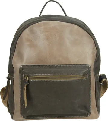 Produktbild von Sunsa Damen Herren kleiner Leder Rucksack Backpack Schultertasche Umhängetasche Ranzen Daypack Ledertasche in Vintage retro Style Rucksack für Männer auch als Frauentasche