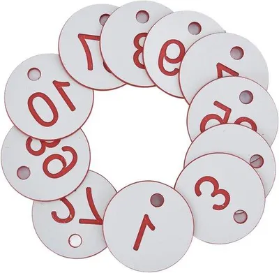 Immagine prodotto di Etichette in plastica per lavagna, numerate, bianche, da 1 a 50