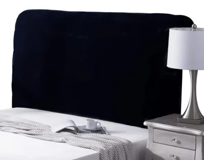Produktbild von Kopfteilbezug dehnbar für Bett 90-110cm Schwarz