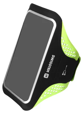 Produktbild von Swissten, Sportarmband für Smartphones bis 6" mit wasserdichter Tasche, Schwarz / Gelb