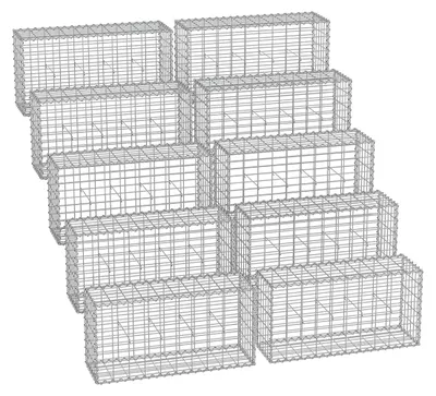 Immagine prodotto di Set di gabbioni in acciaio zincato – 100 x 50 x 30 cm – resistente e duraturo