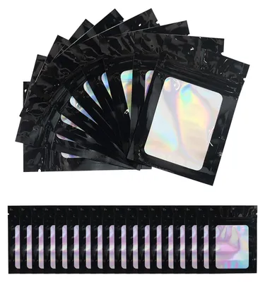Mylar-Beutel 110 Stück, schwarz, 7 x 10 cm, wiederverschließbar