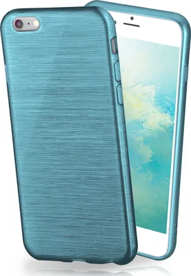 Produktbild von moex® Brushed Case kompatibel mit iPhone 6s Plus / 6 Plus - Hülle aus Silikon, Türkis