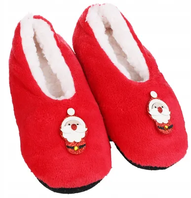 Produktbild von Hausschuhe Weihnachten Rot - Weihnachtsbambus 35-38 - gemütliche Pantoffeln - rutschfeste Sohle