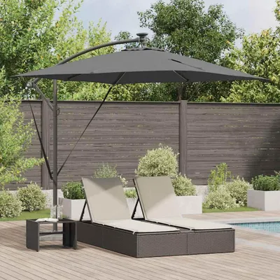 Produktbild von Maison Exclusive - Sonnenschirm mit LED-Lichtleisten Anthrazit 249 x 249 x 250 cm