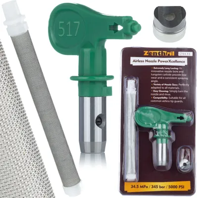 Obrázek produktu pro Zenthril PowerXcellence 517 – Vysokotlaká Tryska s Filtrem | Šířka Postřiku 25 cm | Pro Akryl a Latex | Náhradní Díl pro Stříkací Pistole